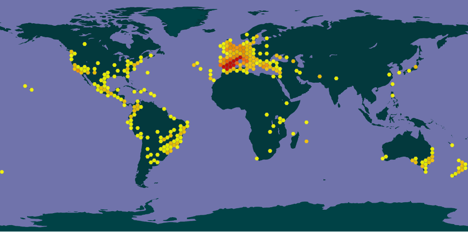 Figure 6: Worldwide distribution of rosemary (GBIF Backbone Taxonomy, n.d.)